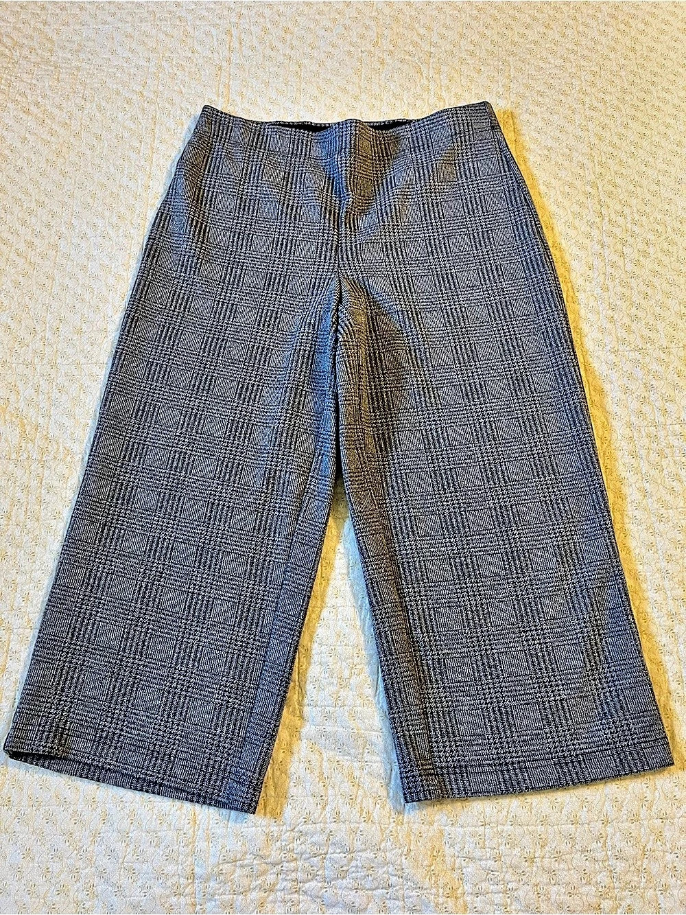 Jules & Leopold Plaid Wide Leg Pants in Gray & Black Size XL (18) Like New
